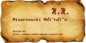 Miserovszki Ménás névjegykártya